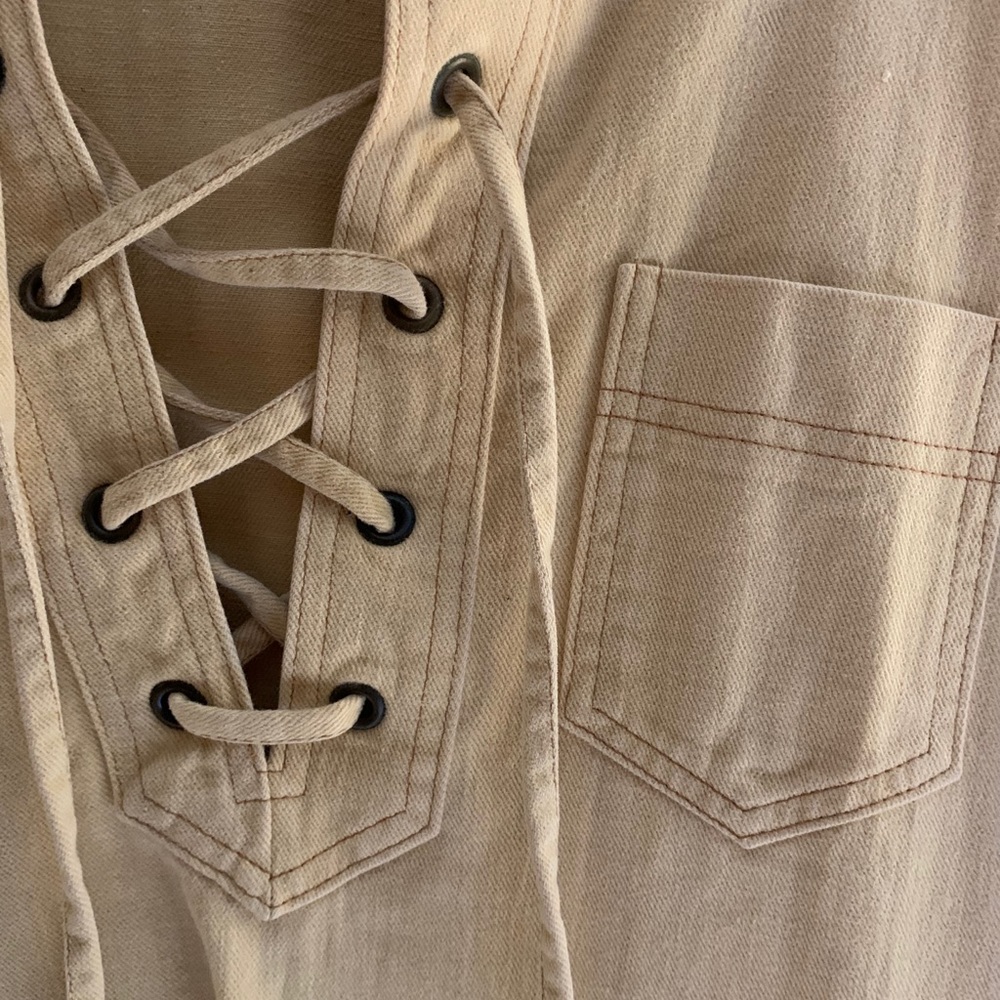 Vintage lace up collared shirt